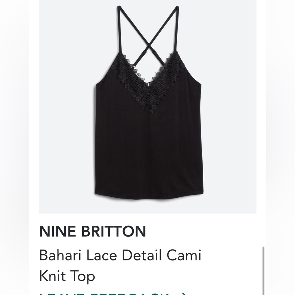 Plus size- Black, lace detail camy